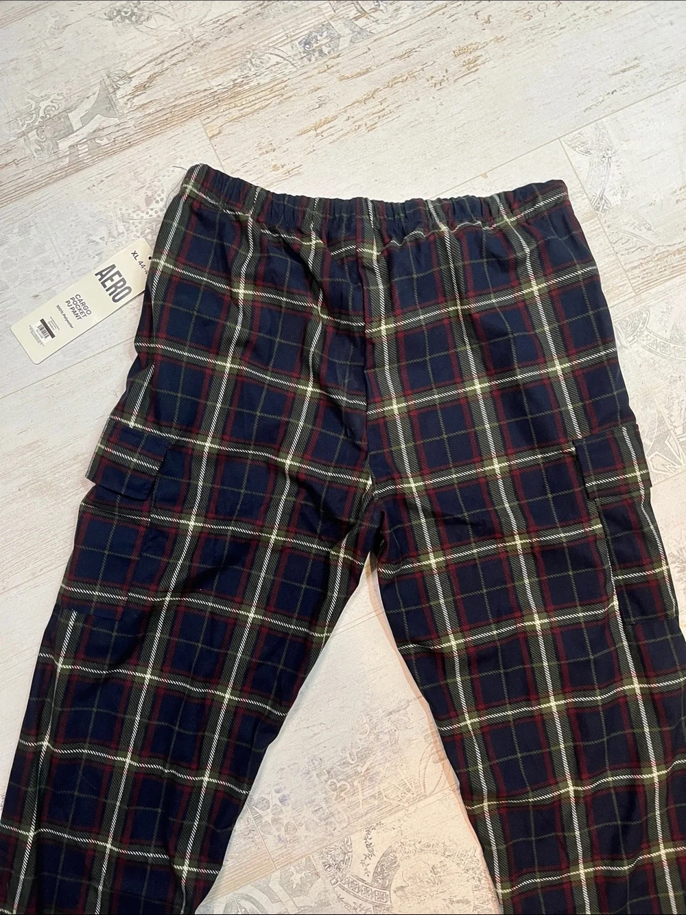 Aeropostale Plaid Cargo Pocket Pj Pants Size XL 44-46
